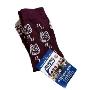 Bloomsburg University Huskies Socks NEW Large Men’s 10-13 Maroon Red Gray